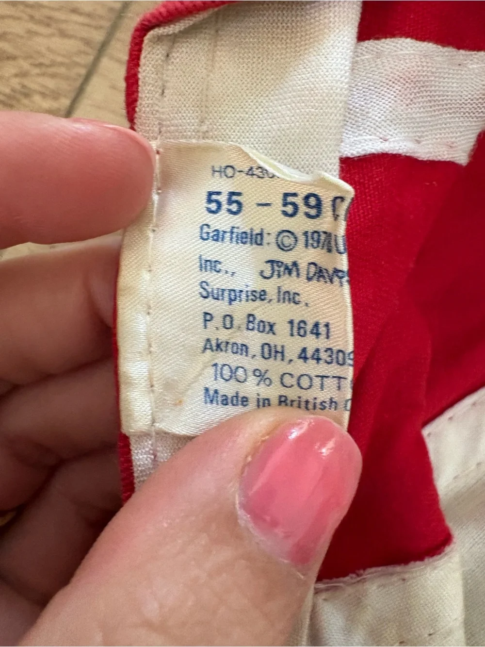 Vintage 1970s Garfield “I Live For Saturdays” Kids Hat *Read